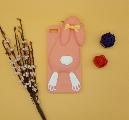 Силиконов калъф / гръб / TPU / PINK 3D за Huawei P8 Lite - MOSCHINO / заек / розов