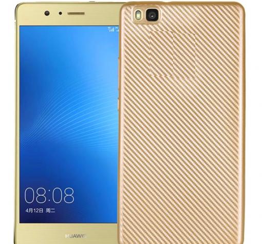 Силиконов калъф / гръб / TPU за Huawei P8 Lite - златист / Carbon