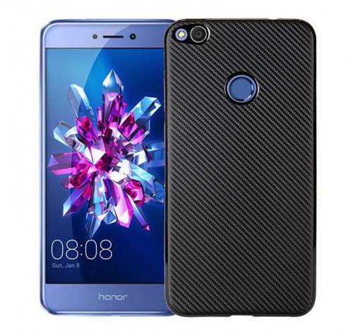 Силиконов калъф / гръб / TPU за Huawei P9 Lite Mini / Y6 Pro 2017 - черен / Carbon