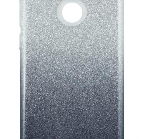 Силиконов калъф / гръб / TPU за Apple iPhone 7 - преливащ / сребристо и черно / брокат