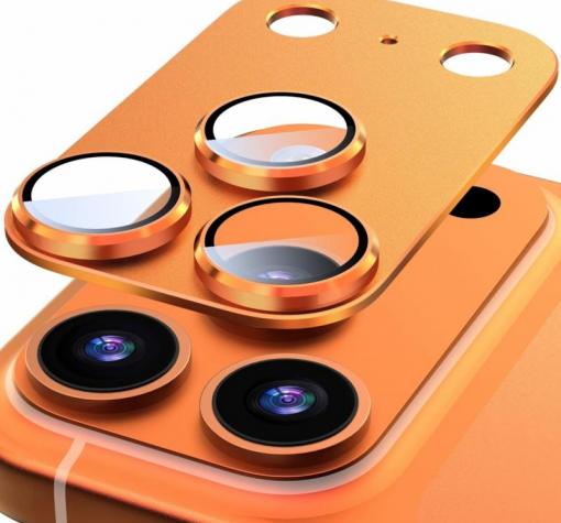 Високо качествен протектор Etteri за задна камера пълна защита за iPhone 17 Pro Max - Оранжев