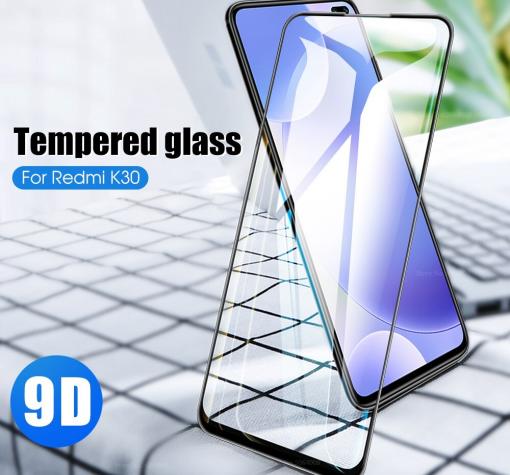 9D full cover Tempered glass Full Glue screen protector Xiaomi Redmi K30 / Извит стъклен скрийн протектор с лепило от вътрешната страна за Xiaomi Redmi K30 – черен