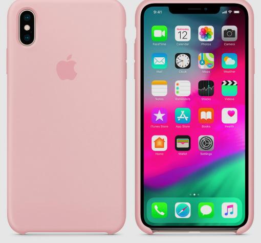 Оригинален гръб Silicone Cover за Apple iPhone X / iPhone XS - пепел от рози