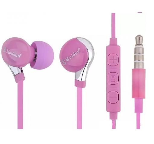 Стерео слушалки Mosidun Classic 3.5mm за смартфон - розови