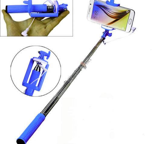 Мини селфи стик / Mini Selfie Stick Handheld Monopod - тъмно син