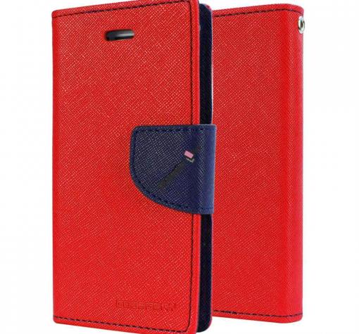 Луксозен кожен калъф Flip тефтер със стойка MERCURY Fancy Diary за Samsung J3 / J3 2016 J320 - червен
