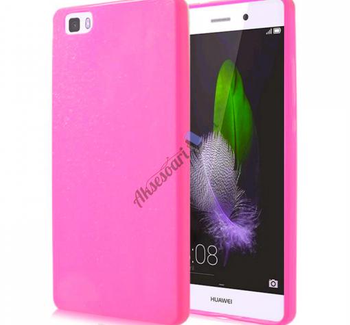 Ултра тънък силиконов калъф / гръб / TPU Ultra Thin Candy Case за Huawei Ascend P8 Lite / Huawei P8 Lite - розов