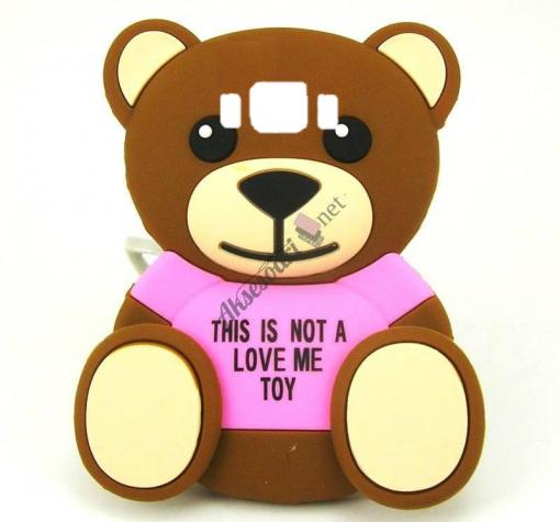 Силиконов калъф / гръб / TPU 3D за Samsung J7 2016 J710 - Teddy Bear / This Is Not A Love Me Toy / розово
