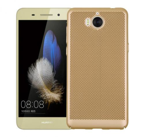 Твърд гръб за Huawei Y5 2017 / Huawei Y6 2017 - златист / Grid
