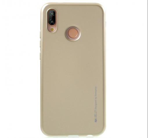 Луксозен силиконов калъф / гръб / TPU MERCURY i-Jelly Case Metallic Finish за Huawei P20 Lite - златист