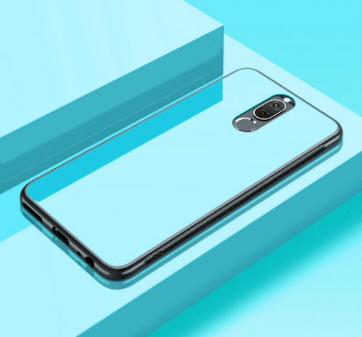 Луксозен стъклен твърд гръб за Huawei Mate 10 Lite - син