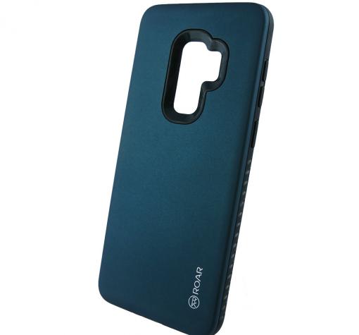 Луксозен силиконов калъф / гръб / TPU Roar Mil Grade Hybrid Case за Samsung S9 Plus G965 - тъмно син