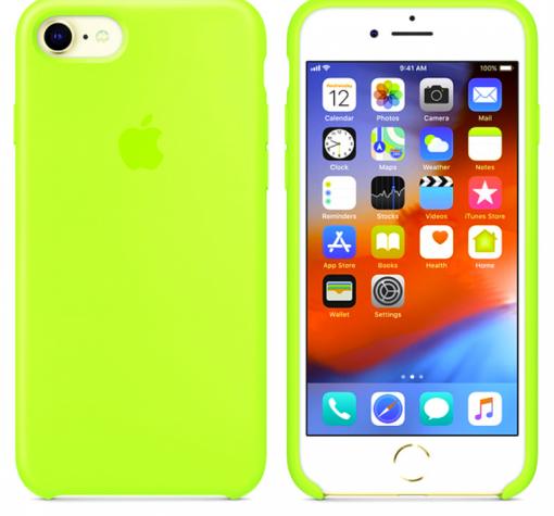 Оригинален гръб Silicone Cover за Apple iPhone 7 / iPhone 8 - лайм