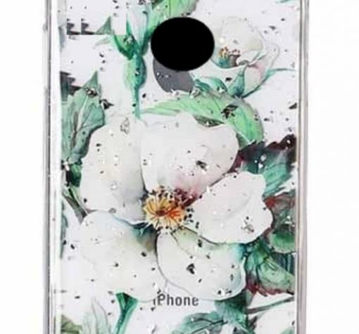 Луксозен силиконов калъф / гръб / TPU за Huawei Y7 2018 / Y7 2018 Prime - Магнолия / блестящи частици
