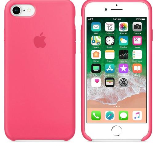 Оригинален гръб Silicone Cover за Apple iPhone 6 / iPhone 6S - тъмно розов