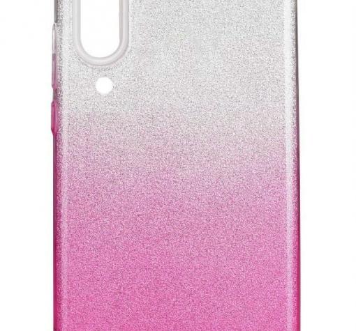 Силиконов калъф / гръб / TPU за Samsung A50 - преливащ / сребристо и розово / брокат