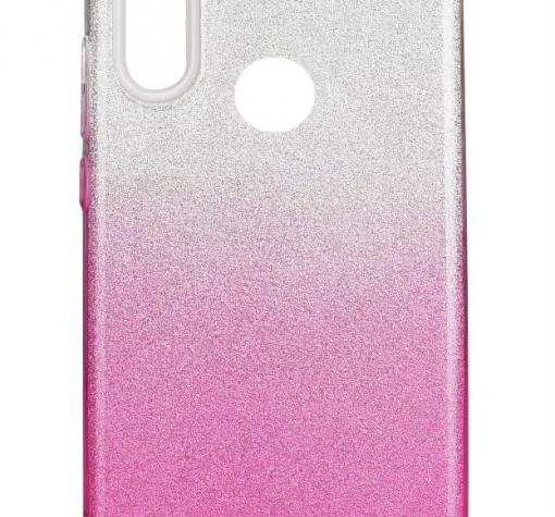 Силиконов калъф / гръб / TPU за Xiaomi Redmi Note 7 - преливащ / сребристо и розово / брокат