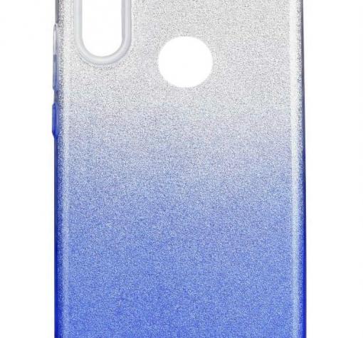 Силиконов калъф / гръб / TPU за Huawei P40 lite E - преливащ / сребристо и синьо / брокат