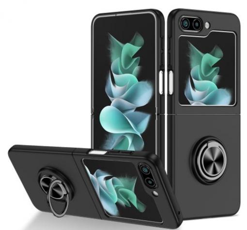 Луксозен твърд гръб / кейс / Ring Case за Samsung Z Flip5 5G - черен