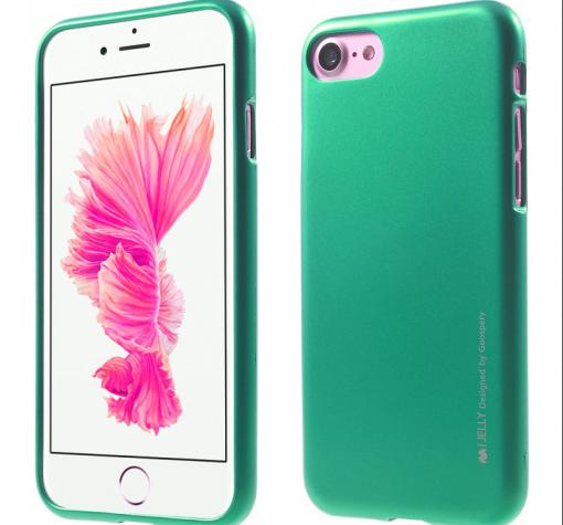 Луксозен силиконов калъф / гръб / TPU MERCURY i-Jelly Case Metallic Finish за Apple iPhone 7 - зелен