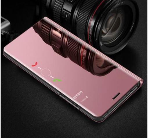 Луксозен калъф Clear View Cover с твърд гръб за Huawei Honor 20 / Huawei Nova 5T - Rose Gold