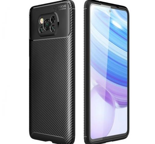Луксозен силиконов калъф / гръб / TPU Auto Focus за Xiaomi Poco X3 - черен / Carbon
