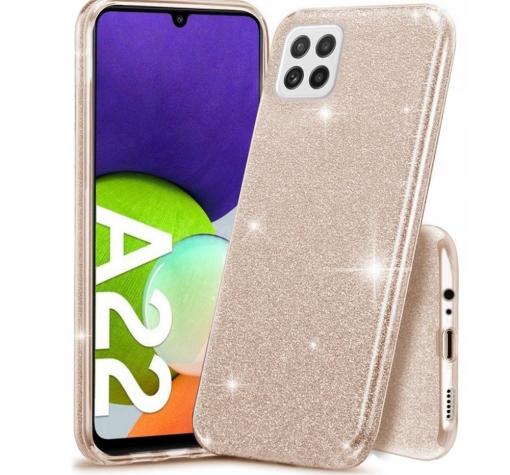 Силиконов калъф / гръб / TPU кейс за Samsung A22 4G - златист / брокат