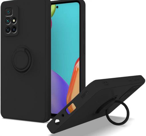 Силиконов калъф / гръб / TPU Magnetic Finger Ring Car Holder за Xiaomi Redmi 10 - черен