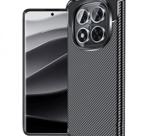 Луксозен силиконов калъф / кейс / TPU Auto Focus за Xiaomi Redmi Note 14 Pro - черен / Carbon