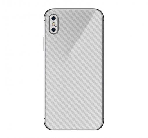 Стъклен скрийн протектор / Back Tempered Glass Protection Screen за Apple iPhone X / iPhone XS - заден / бял / Carbon