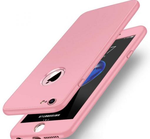 Луксозен силиконов калъф / гръб / TPU 360° за Apple iPhone 8 - Rose Gold / лице и гръб