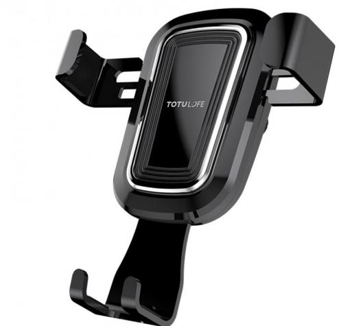 Универсална стойка за кола TOTU Gravity Car Mount за Samsung, Apple, Huawei, Lenovo, LG, HTC, Sony, Nokia, ZTE, Xiaomi - черна / въртяща се на 360 градуса