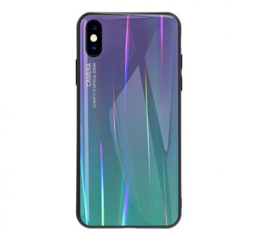 Луксозен стъклен твърд гръб Aurora за Huawei P30 - преливащ / лилав