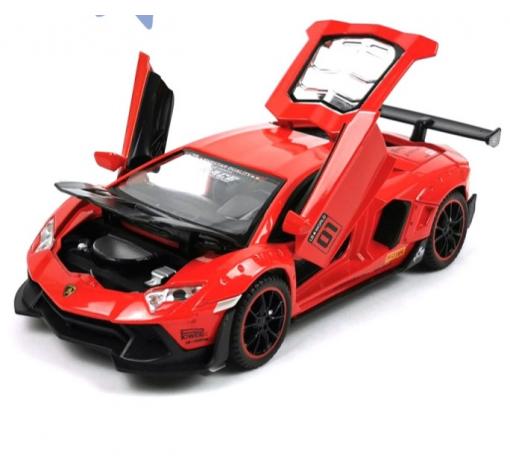 Метална кола с отварящи се врати капаци светлини и звуци Lamborghini Aventador LP700-4 1:24