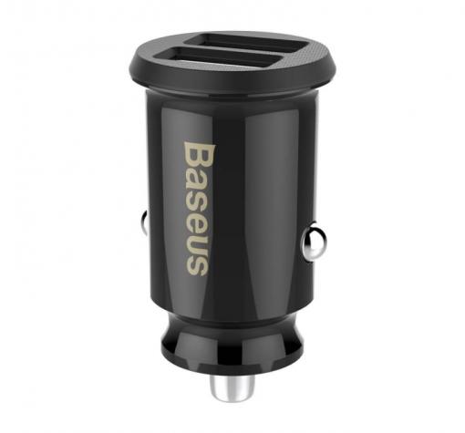 Зарядно устройство за кола адаптер Baseus Grain Car Charger USB-A 15W - черно