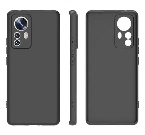 Луксозен силиконов калъф / гръб / кейс за Xiaomi 12T / 12 Pro 5G - черен със защита за камерата