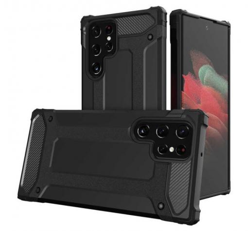 Силиконов гръб / кейс / TPU case Spigen Hybrid с твърда част за Samsung S23 Ultra 5G - черен