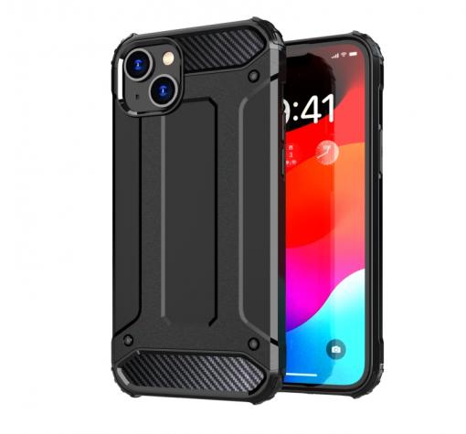 Силиконов гръб TPU Spigen Hybrid с твърда част за Apple iPhone 15 (6.1) - черен