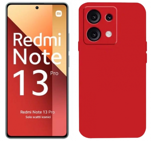 Силиконов калъф / кейс / Nano TPU за Xiaomi Redmi Note 13 Pro 4G - червен гръб със защита за камерата