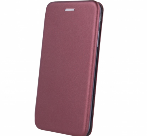 Луксозен кожен калъф Flip тефтер със стойка OPEN за Samsung A14 - бордо