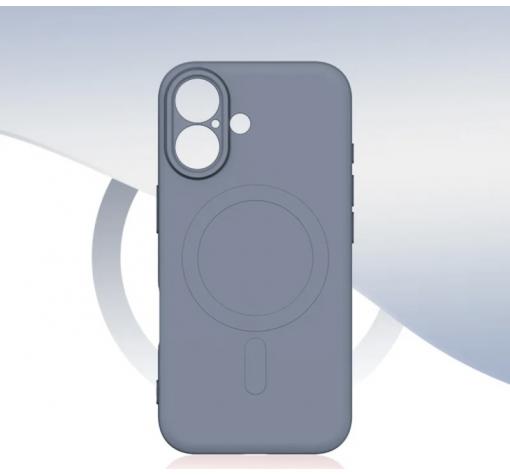 Луксозен гръб / кейс / Smooth Guard Silicone Case с безжично зареждане MagSafe за Apple iPhone 16 Plus (6.7) - сиво-син
