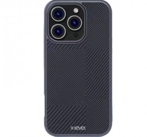 Луксозен гръб / кейс / X-Level Rhombus Series за Apple iPhone 16 Pro Max (6.9) - тъмно син