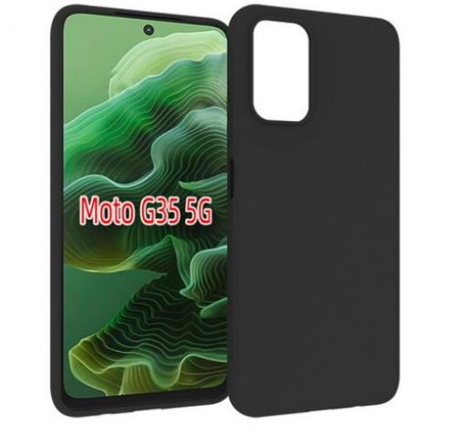 Силиконов калъф / гръб / TPU кейс за Motorola Moto G35 5G - черен / мат