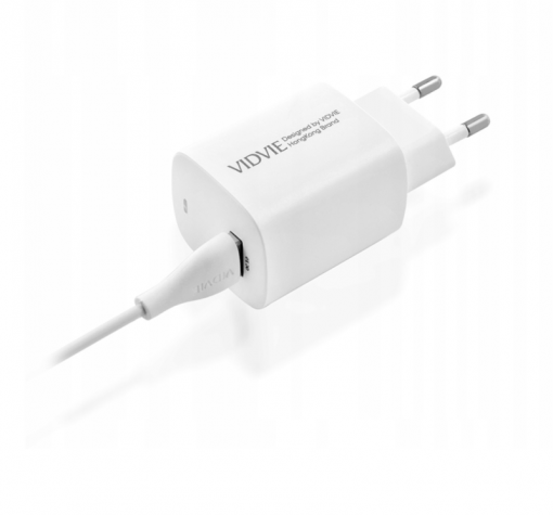 Зарядно устройство VIDVIE PLE249 220V 18W / USB to Type C - бяло