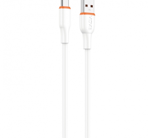 Кабел VIDVIE CB4031 за зареждане и пренос на данни / USB to Type-C 3A 1m - бял