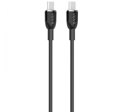 Кабел VIDVIE CB4012 за зареждане и пренос на данни 60W / Type-C to Type-C 1.2m - черен