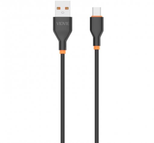 Кабел VIDVIE CB4019 за зареждане и пренос на данни / USB to Type-C 2.4A 1m - черен