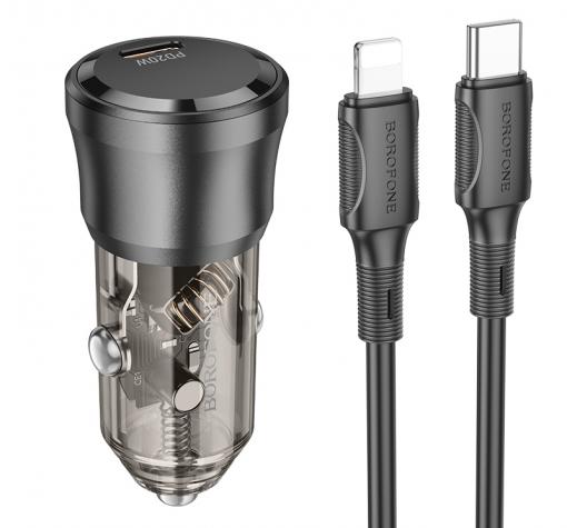 Зарядно устройство за кола адаптер BOROFONE BZ24 20W / Type-C to Lightning