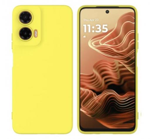 Силиконов калъф / кейс / Nano TPU за Motorola Moto G35 5G - жълт гръб със защита за камерата