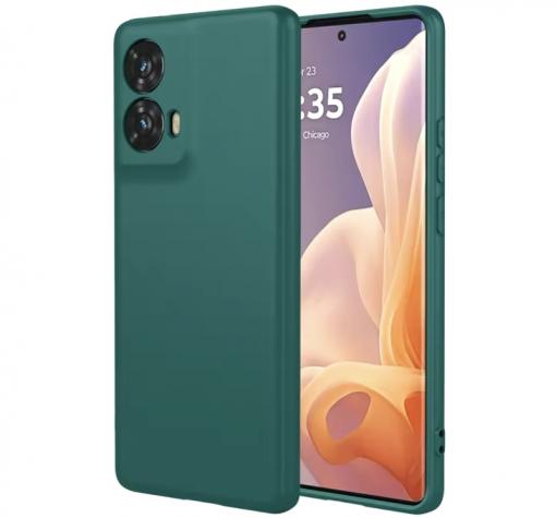 Силиконов калъф / кейс / Nano TPU за Motorola Moto G35 5G - тъмно зелен гръб със защита за камерата